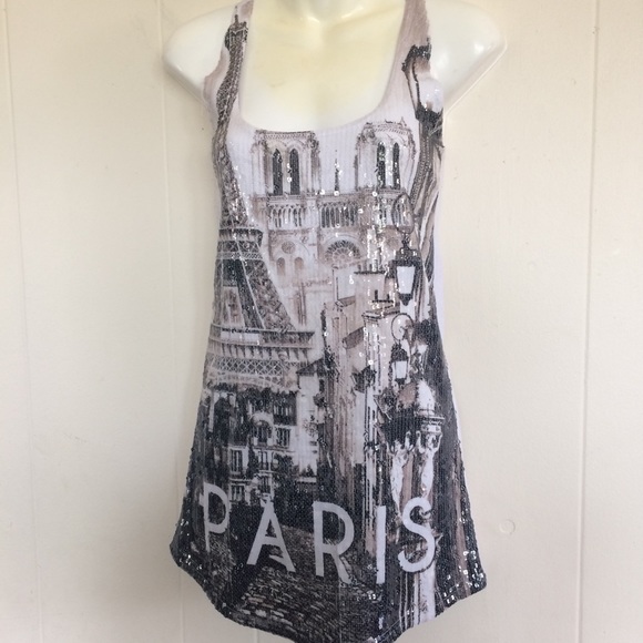 Hello Paris Tank Top Sz 3 - Picture 2 of 5